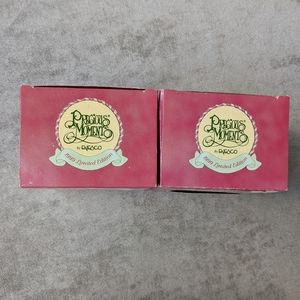 Precious Moments 2 Christmas Ornaments 99' Limited Ed. Sam Butcher NEW Cute